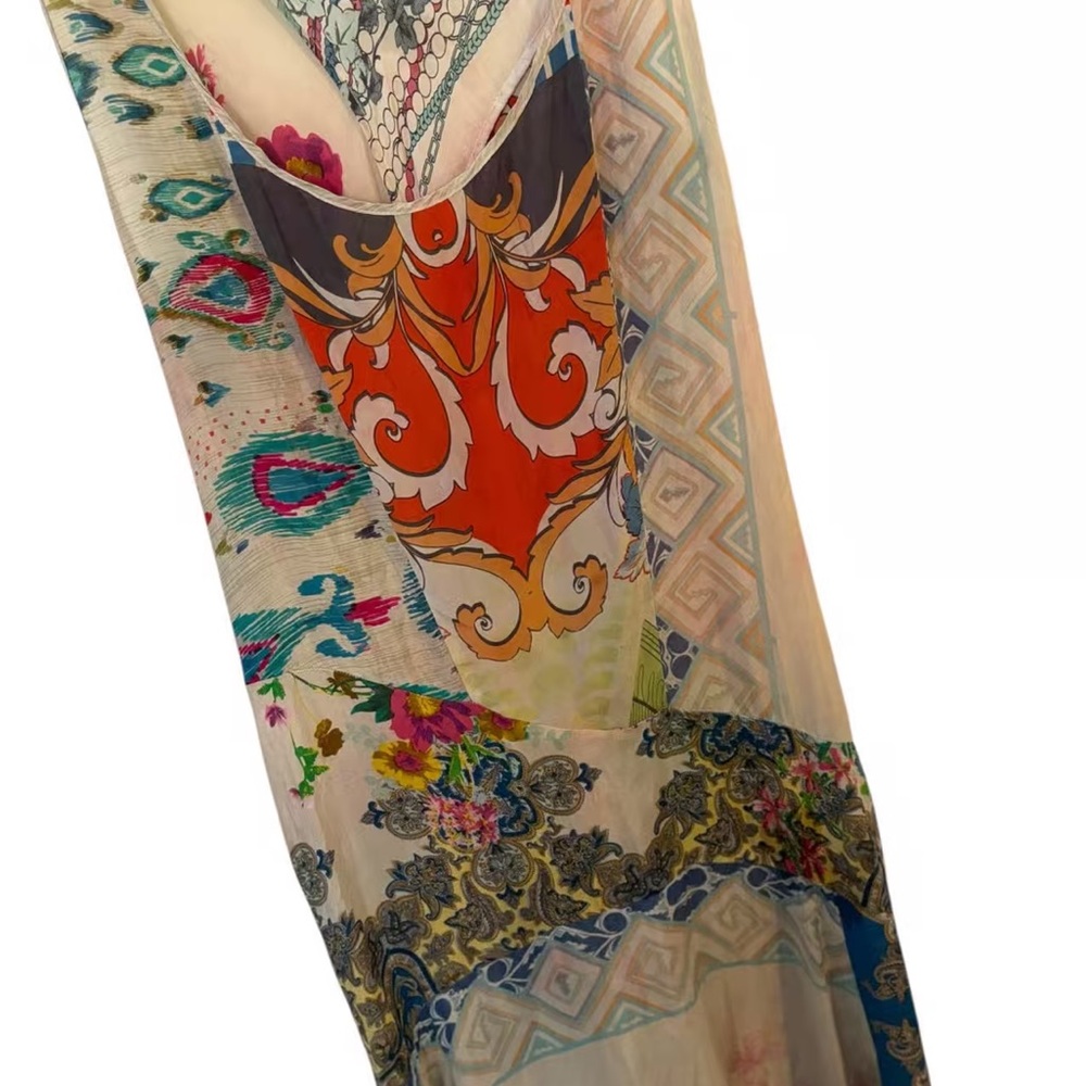 Johnny Was Boho Multicolor Patchwork V-Neck Maxi … - image 5